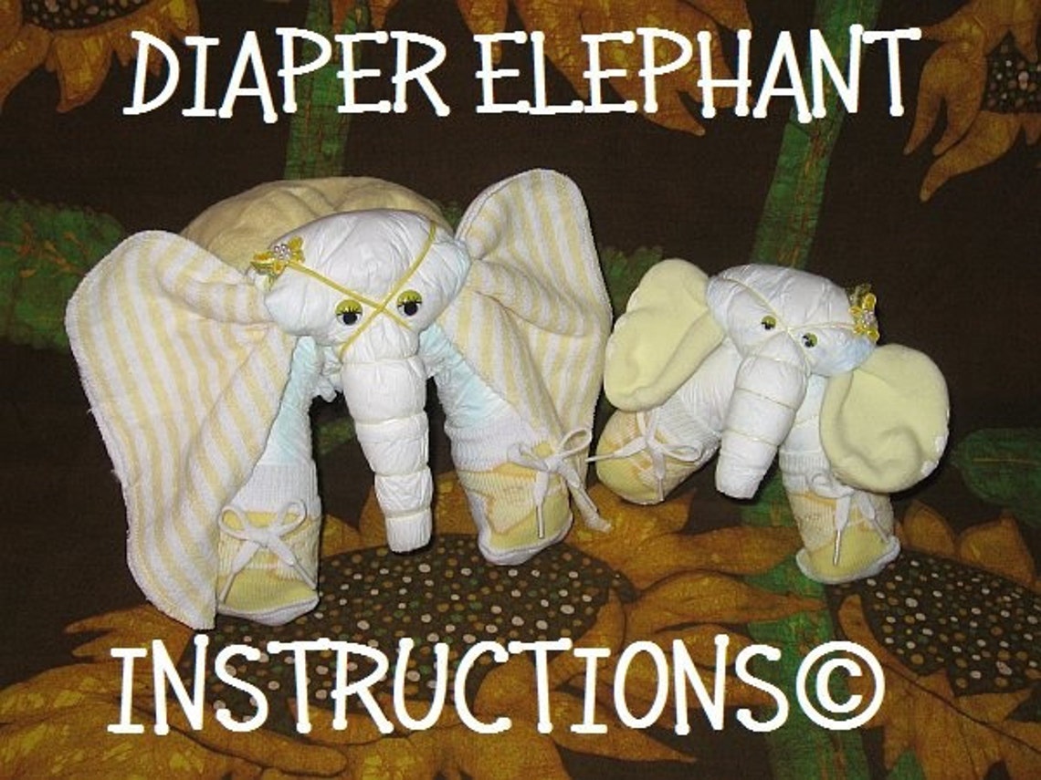 Learn to Make Elephants From Diapers Washcloths Socks and Etsy