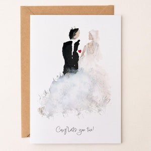 "Hochzeitskarte, Glückwunschkarte, Glückwunschkarte, Grußkarte, Brautpaar, Aquarelldruck, Braut, Braut, Braut"
