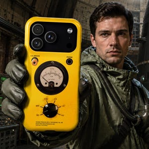 Geiger Counter Look iPhone Case 17 16 15 14 13 MagSafe Compatible Impact-Resistant Phone