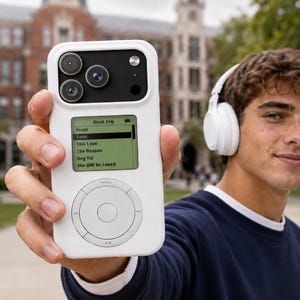 Retro iPod Click Wheel iPhone Slim Case - Classic MP3 Player Look  17 16 15 14 13 Pro Max Plus