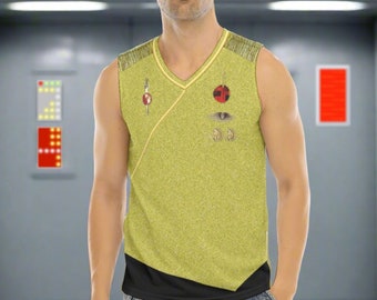 Mirror Universe Captain&#39;s Tunic Simulated Wrap Uniform Shirt Costume