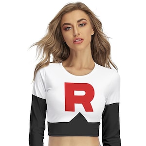 Team Langarm Crop Top Rakete Shirt Uniform Kostüm