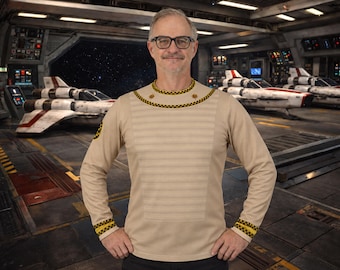 Colonial Warrior Viper Pilot Uniform Shirt Costume Prop - Available in Cotton or Jersey Knit Polyester Spandex