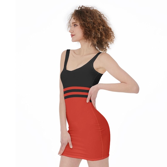 strapless open back dress Sweater Knit Midi Dress | Red Plus Size U-Neck Dress – Ndudi