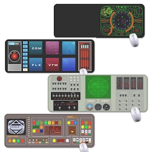 Large Sci-Fi Gaming Mouse Pad – 31.5″ Desk Mat for PC Gamers & Programmers, Space-Theme Long Mousepad, Neoprene Desk Pad