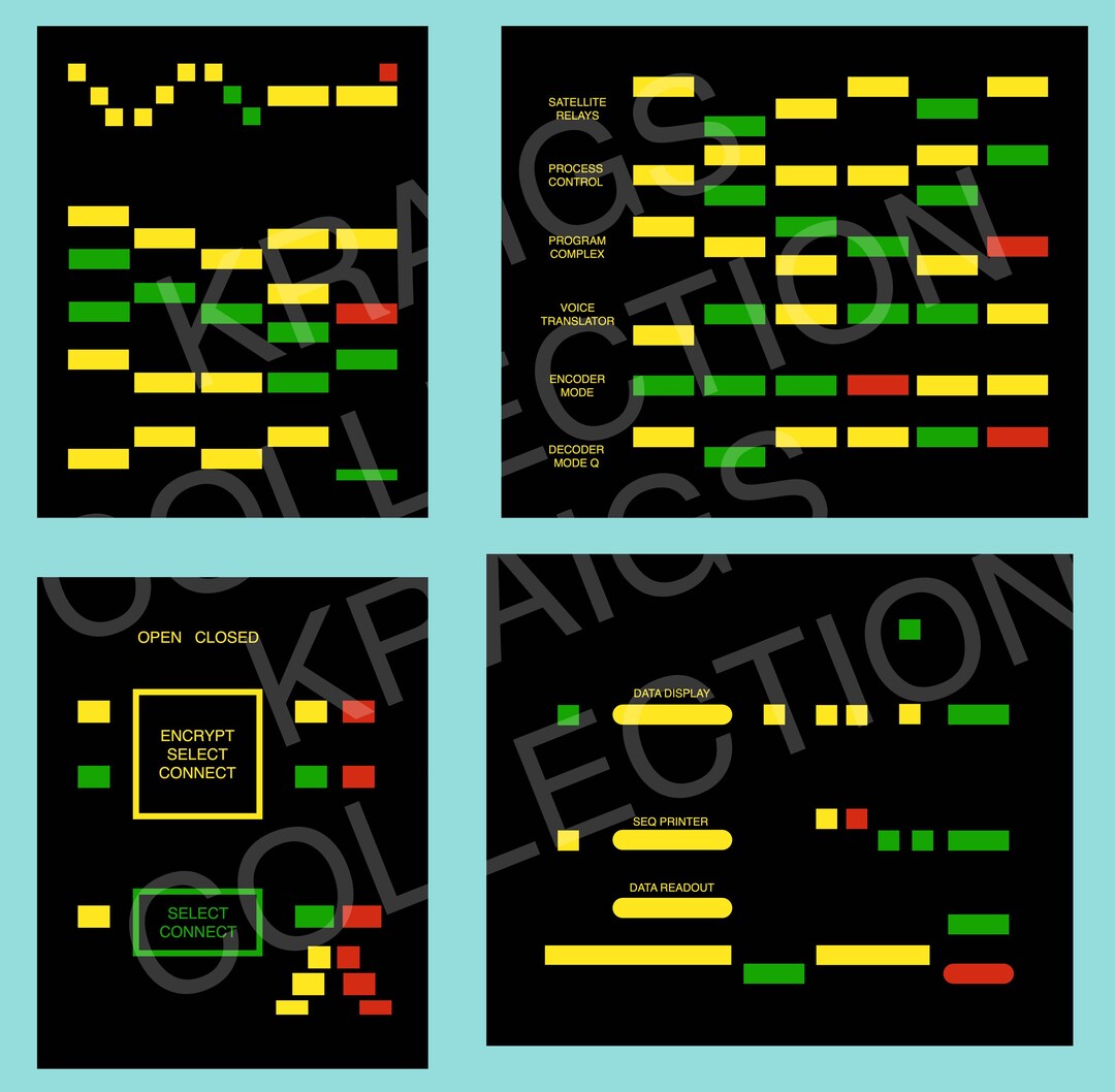 Original Series Translight LCARS Okudagrams Backlight Prop Prints ...