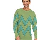 Scary Shirt With Green Zig Zags Terry Costume