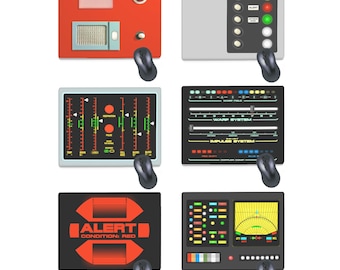 Starship Prop Mouse Pads – Sci-Fi Control Panel Designs (20x25cm)