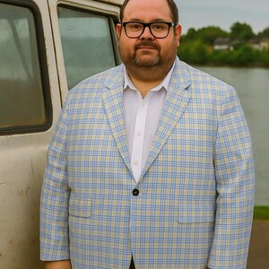 Foley Inspired Plaid Blazer Motivational Speaker Costume Suit Coat Farley Jacket