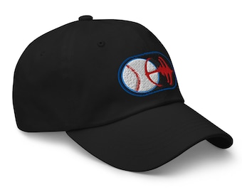 Baseball Uniform Embroidered Hat Cap Prop in Black Take Me Out To The Holosuite