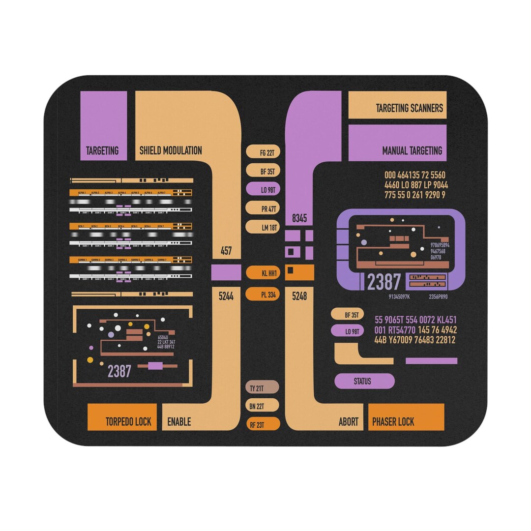 Runabout Engine Display Runabout LCARS Weapons Targeting Display Mouse Pad (rectangle) 9 X 8 ...