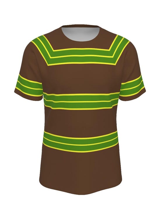 Cobain Look Brown Shirt Green Stripes T-shirt Sweater Tribute - Etsy