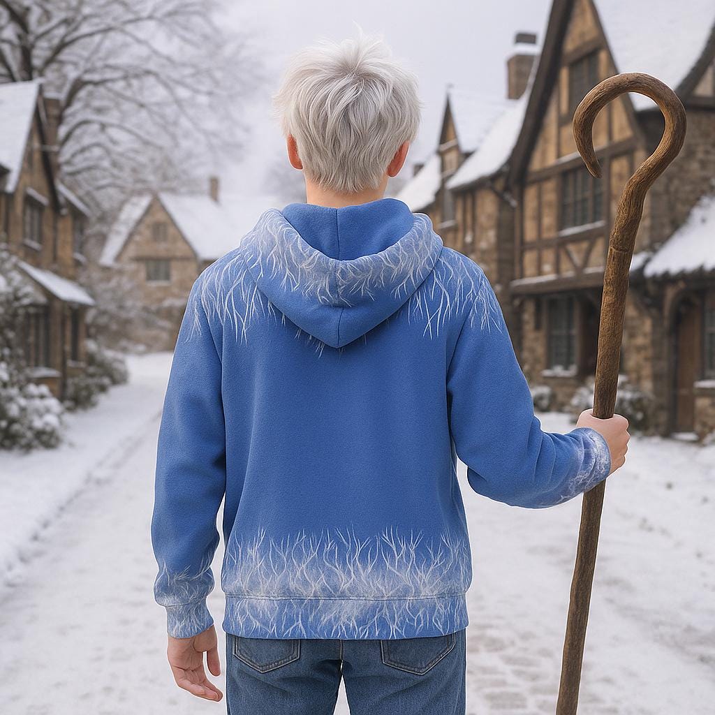 Jack Frost Zip up Hoodie With Pocket and Frosty Ice Print - Etsy