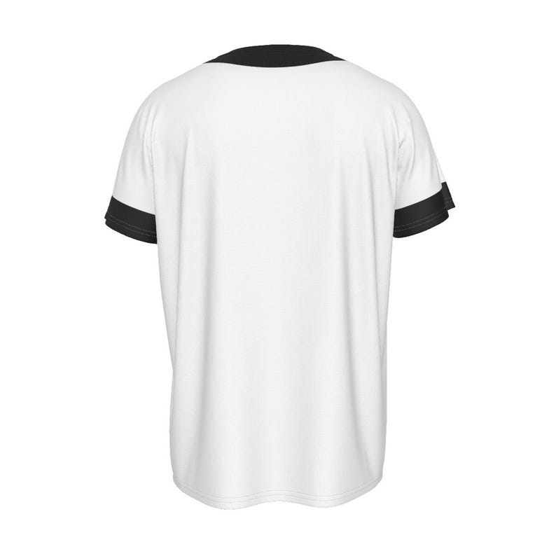 Black and White Round Neck Short Sleeve Adult Costume T-Shirt 10