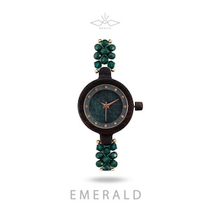 Wooden Watch Eboni x Little Two Type: Manica Series Emerald zdjęcie 1