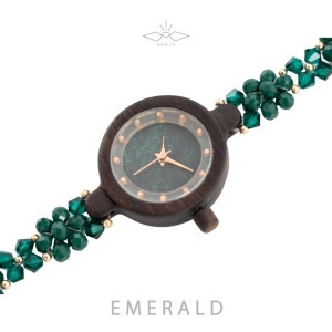 Wooden Watch Eboni x Little Two Type: Manica Series Emerald zdjęcie 4