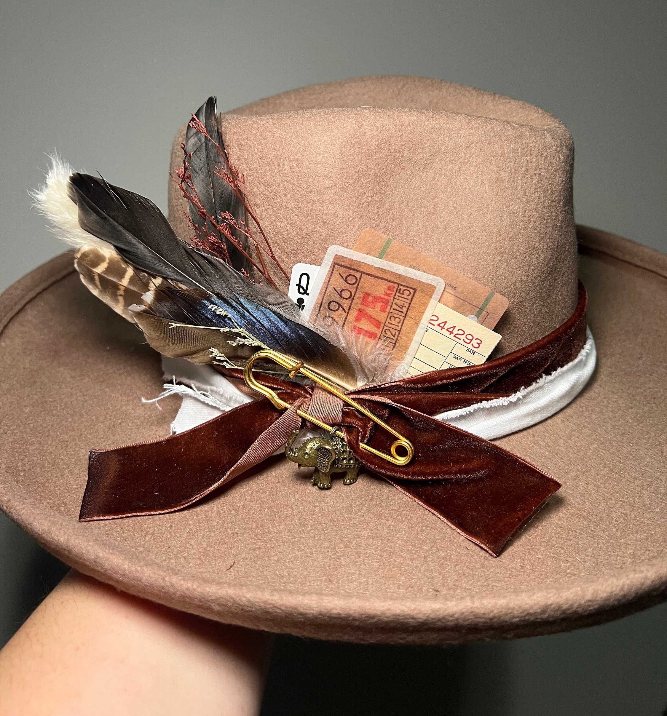 Boho Hat, Festival Hat, Concert Hat, Brown Hat, Wide Brim Hat, Artist ...