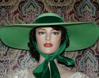 Kentucky Derby Hat, Victorian Hat, Edwardian Tea Hat, Titanic Hat, Southern Belle Hat, Garden Party Hat, Womens Hat Green Tea Hat - Mint Tea