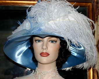Edwardian Hat, Church Hat, Downton Abbey Hat, Kentucky Derby Hat, Ascot Hat, Titanic Hat, Somewhere Time Hat - Mademoiselle Renoir