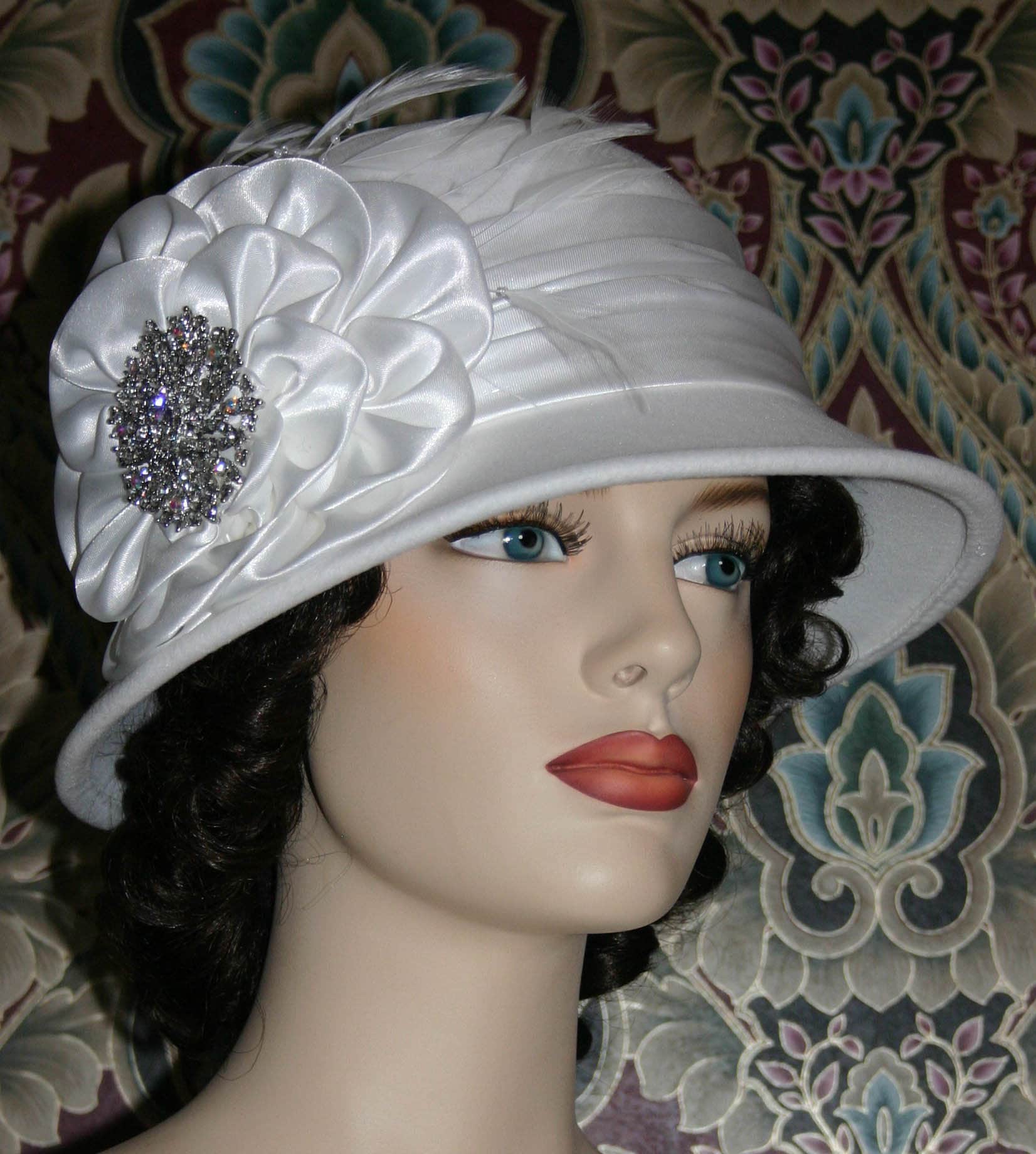 white flapper hat