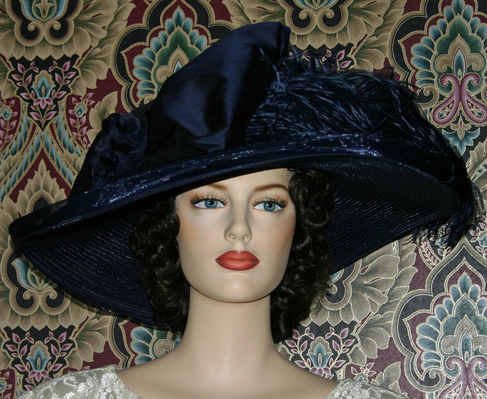 Edwardian Tea Party Hat Women's Wide Brim Hat Derby Hat Etsy