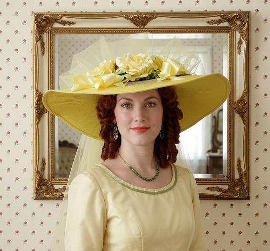 Vintage Yellow Floral Church Hat - Women Accessories ? Yellow Church Hats for Women - Etsy main image 4