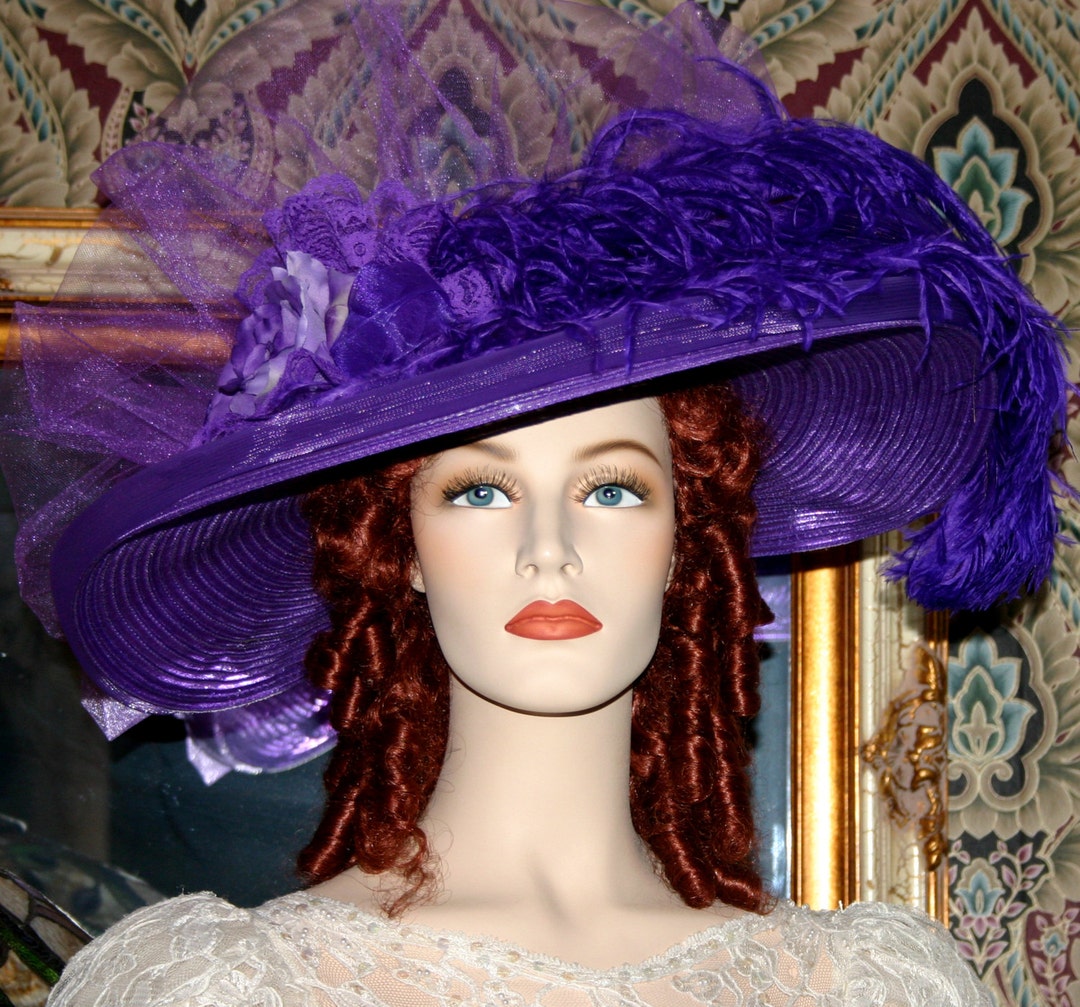 Edwardian Tea Hat Garden Party Women's Royal Ascot Hat Somewhere Time