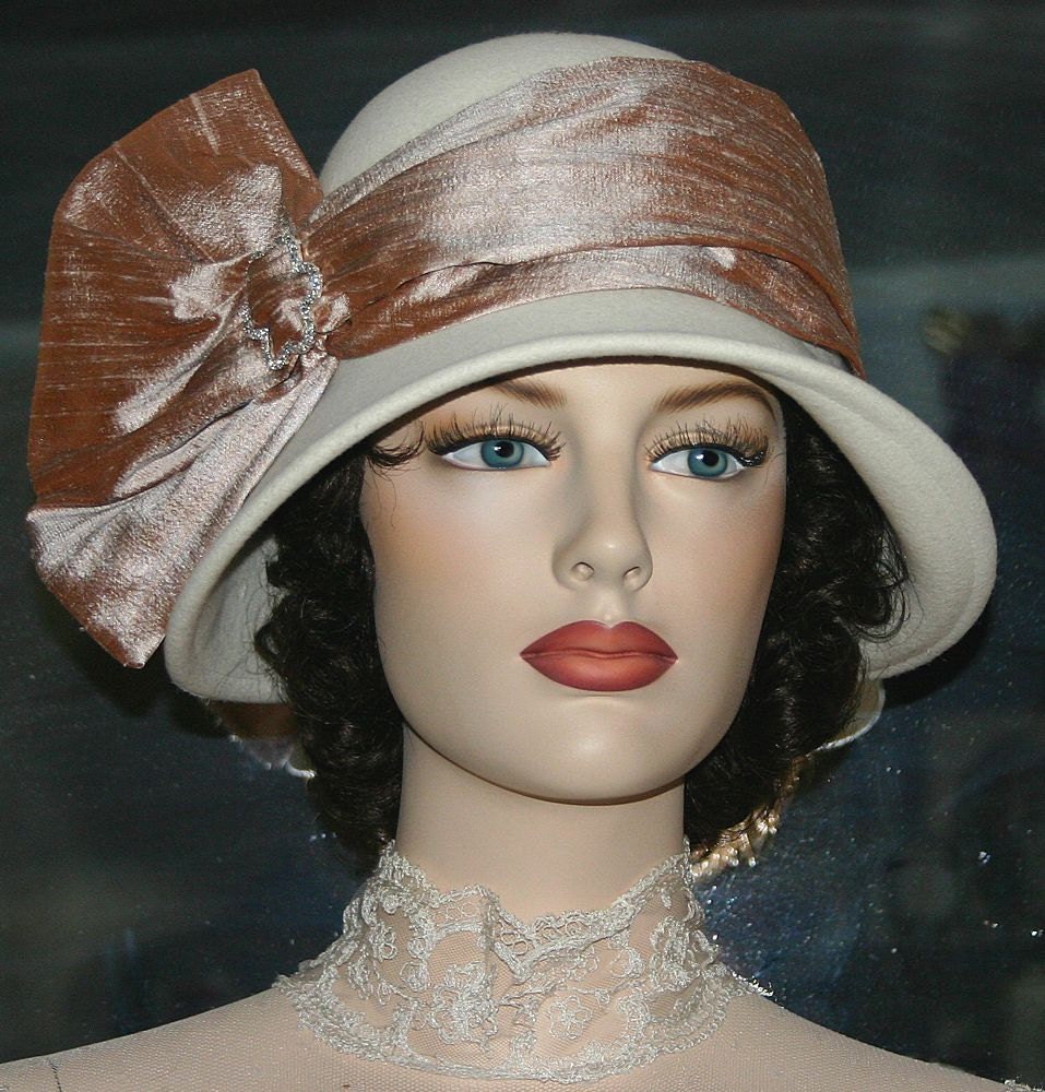 Wedding Hat Women's Hat Kentucky Derby Hat Flapper Hat Edwardian Tea Hat Gatsby Hat Lady Ruth Ivory Cloche Hat Church Hat