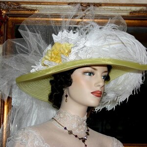 Women's Victorian Tea Hat Fashion Bridesmaid Hat Garden Party Hat - Crystal Fairy - designed for lady's Victorian and Edwardian events