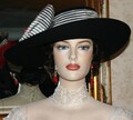 Fashion Hat, Derby Hat, Edwardian Ta Hat, Women's Black Hat, Wide Brim Hat, Wool Hat - Lady Olivia