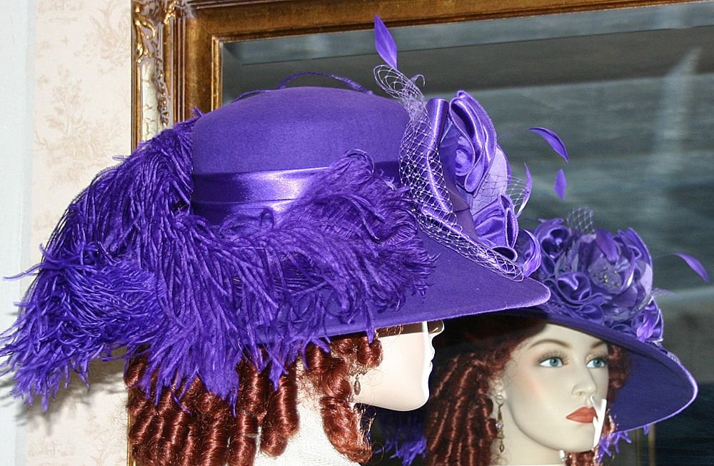 Vintage Purple 100 % Wool Hat Decorated Evening Party 100% Wool Purple Vintage Hats for Women for sale | eBay main image 4