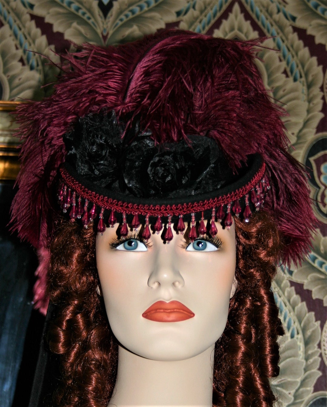 Women's Victorian Tea Party Hat French Handmade Riding Hat Sidesaddle