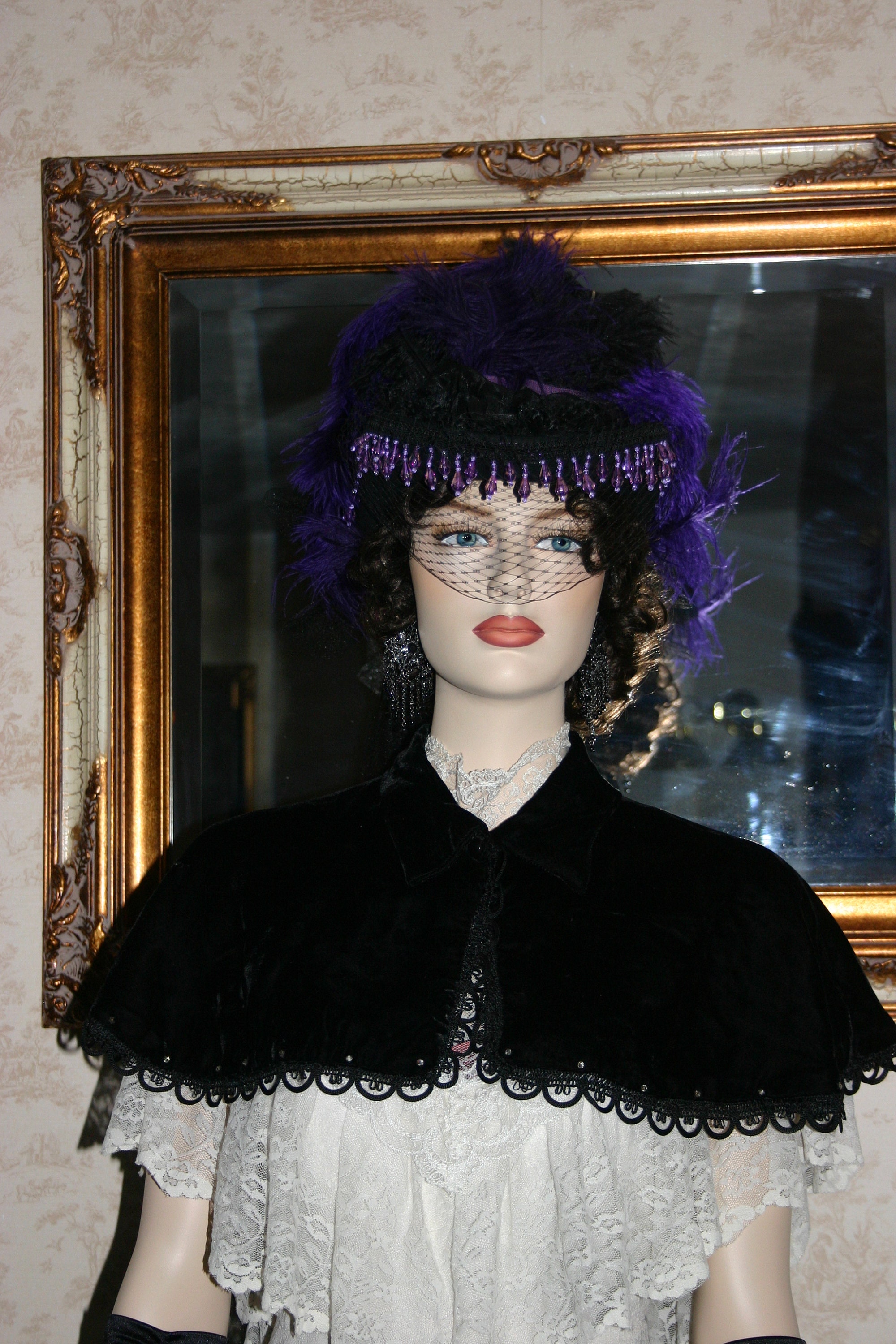 Victorian Hat, Steampunk Hat, Wedding Hat, Black & Purple Hat, Cocktail