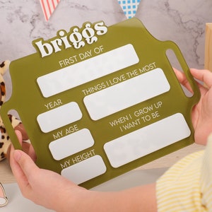 First & Last day of School Sign - Acrylic Reusable school sign, Back to School Sign