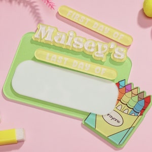 Personalized First & Last day of School Sign - Acrylic Reusable School Sign, Acrylic Custom Name School Sign Back to School Sign