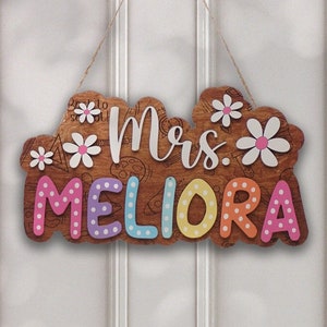 Personalised Teacher Door Sign, Multi-layer Teacher Name Sign, Teacher ...