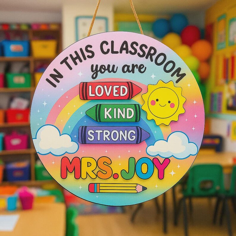Personalized Rainbow Classroom Sign – Teacher Door Decor - Etsy