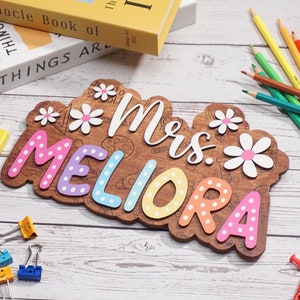 Personalised Teacher Door Sign, Multi-layer Teacher Name Sign, Teacher ...