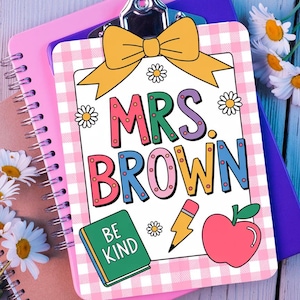 Personalized Composition Book Teacher Clipboard – Custom Acrylic Clipboard with Name, Perfect for Back to School or Thank You Gift