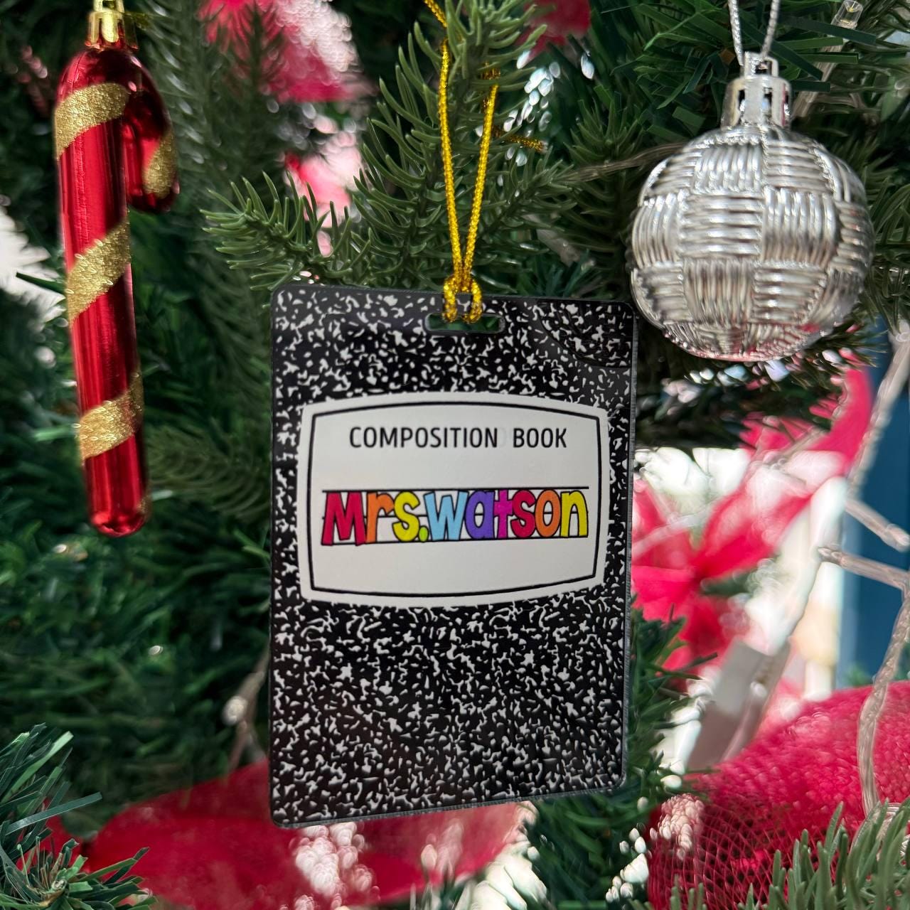 Personalized Teacher Christmas Ornament Personalized Gift for Educators Custom Teacher Appreciation Gift  Christmas Tree Decor Teachers
