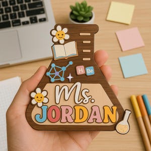 Custom 3D Science Teacher Magnet, Personalised Teacher Magnet, Classroom Decor, Teacher Appreciation Gift, Custom School Magnet for Teachers