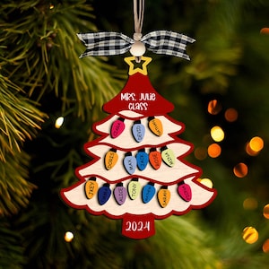 Personalisierte Lehrerin Ornament, Benutzerdefiniertes Geschenk für Erzieher, Weihnachtslehrer Dankeschön Geschenk, Ausbilder Weihnachtsverzierung, Ende des Jahres