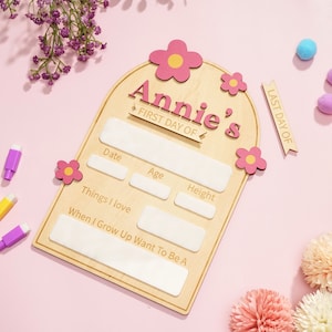 First & Last day of School Sign - Wooden Reusable First Day of School Sign, Back to School Sign First Day Of School Kid Sign