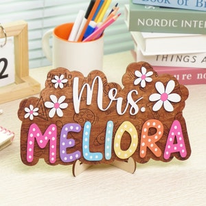 Personalised Teacher Door Sign, Multi-layer Teacher Name Sign, Teacher ...