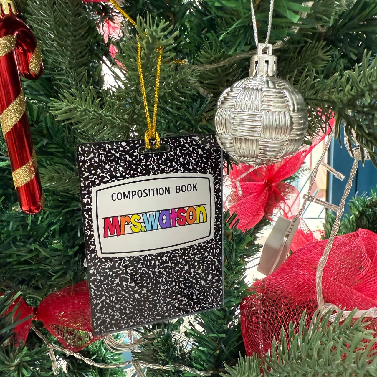 Personalized Teacher Christmas Ornament Personalized Gift for Educators Custom Teacher Appreciation Gift  Christmas Tree Decor Teachers