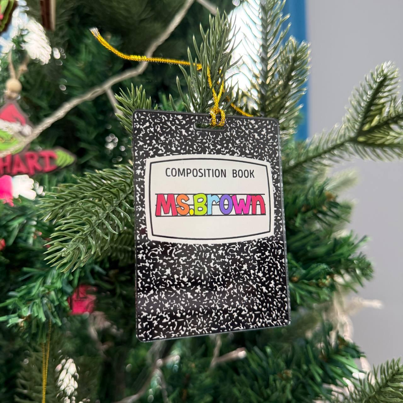 Personalized Teacher Christmas Ornament Personalized Gift for Educators Custom Teacher Appreciation Gift  Christmas Tree Decor Teachers