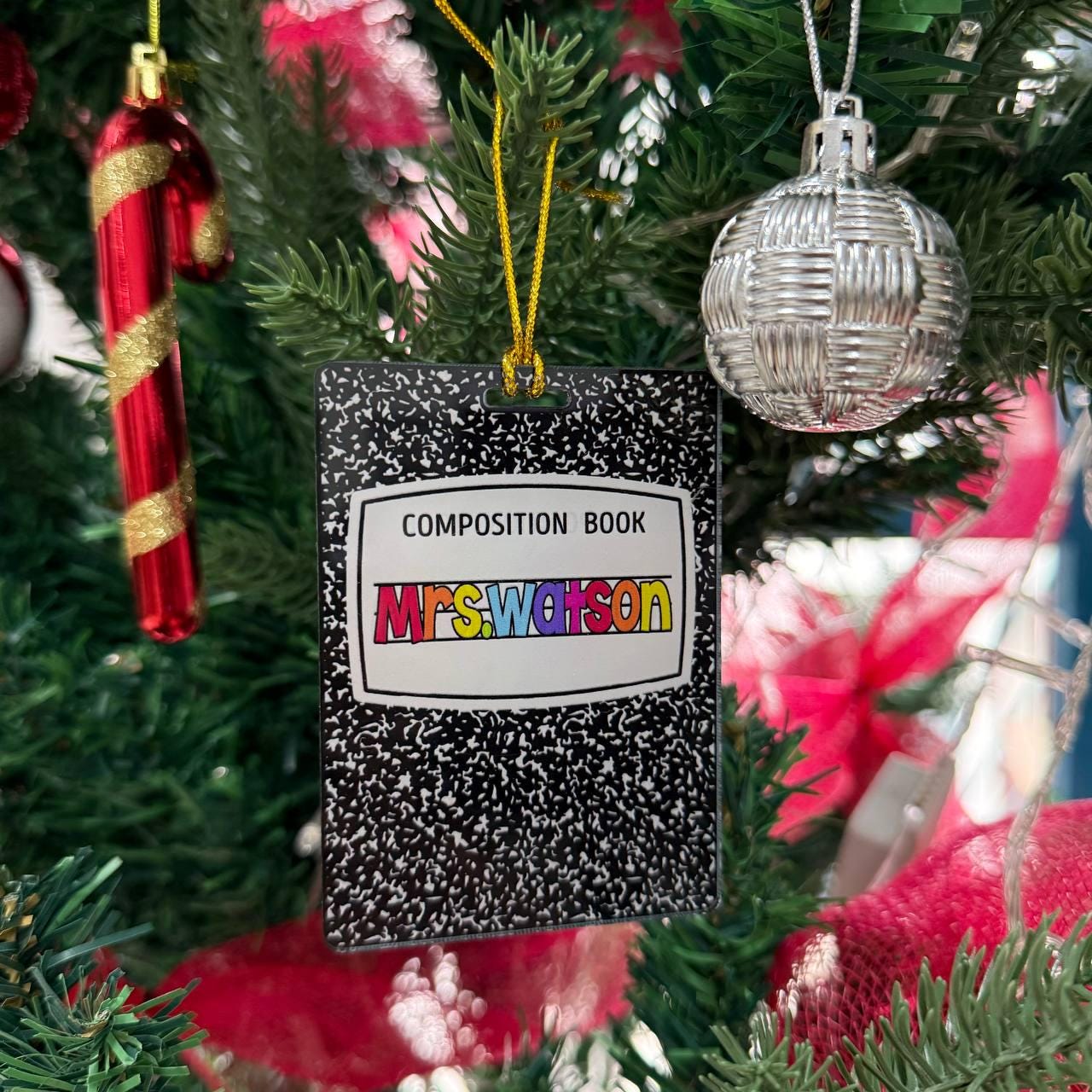 Personalized Teacher Christmas Ornament Personalized Gift for Educators Custom Teacher Appreciation Gift  Christmas Tree Decor Teachers