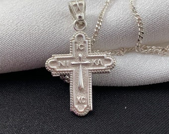 Collier croix en argent, collier croix pour femme et homme, croix de baptême