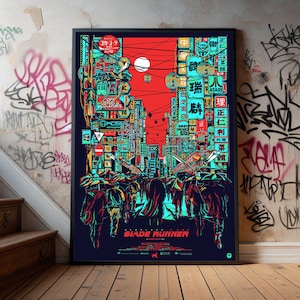 Blade Runner Filmposter, Premium Leinwand Poster, Filmfans Sammlerstücke, Beliebtes Filmposter für Geschenk
