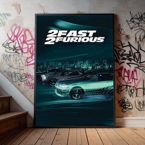 2 Fast 2 Furious Filmplakat, Premium Leinwand Poster, Filmfans Sammlerstücke, Beliebtes Film Poster für Geschenk